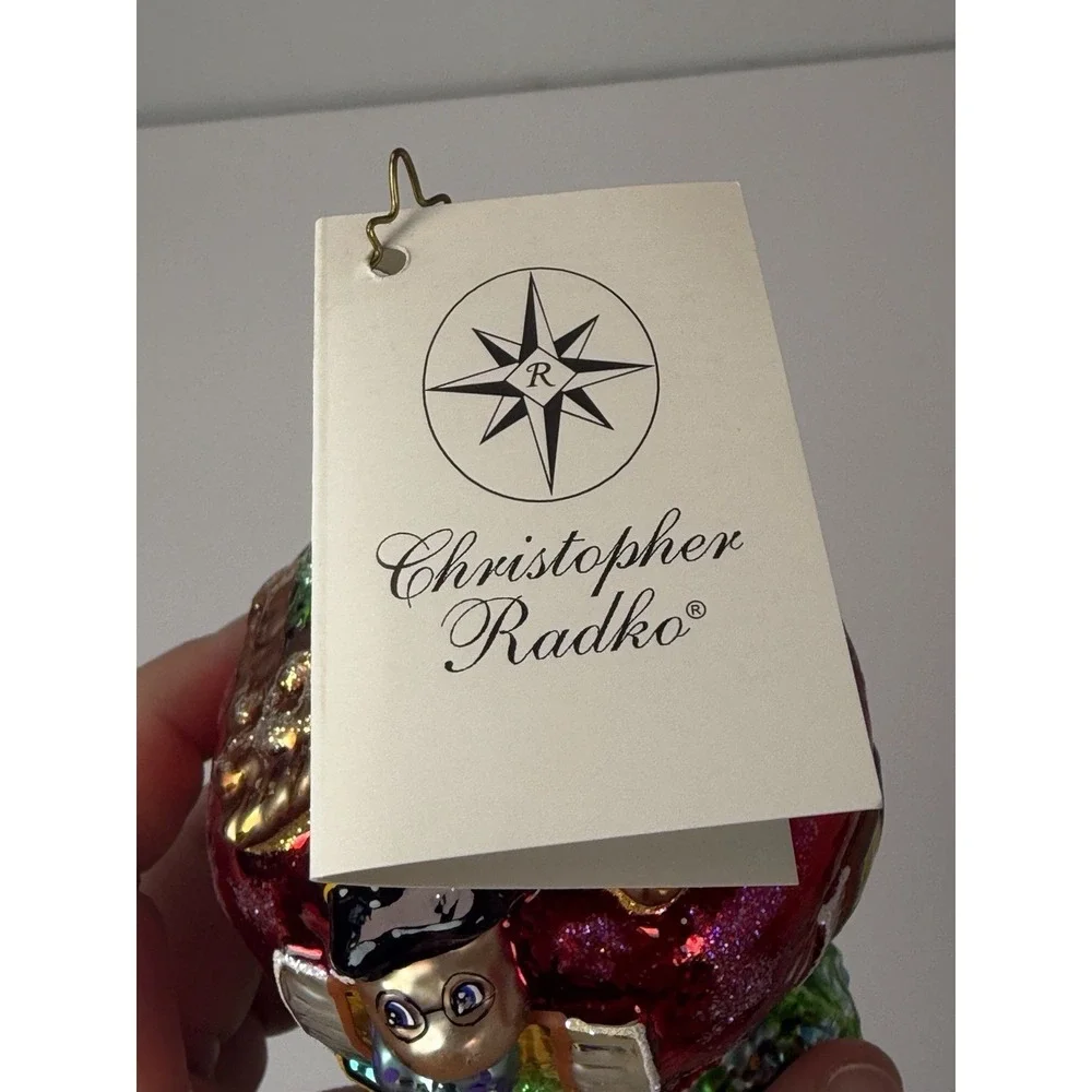 Christopher Radko Core of‎ Knowledge Ornament Apple School Christmas Blown Glass